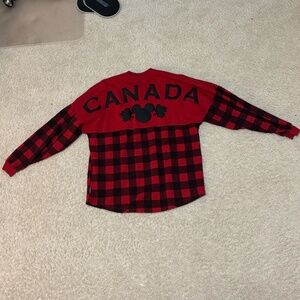 Walt Disney World Plaid Canada Spirit Jersey Long Sleeve